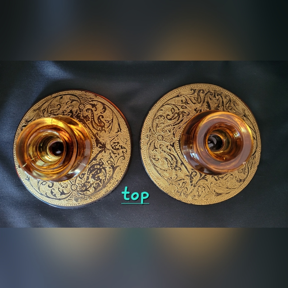 Vintage Depression Glass Art Deco Style Antique Amber, some minor flaws - Picture 6 of 9